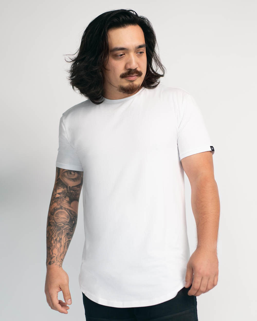 aura arc white front angle men's clothing t-shirts