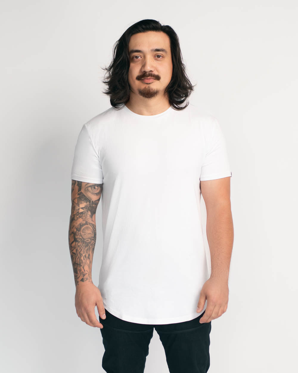 aura arc white front men's clothing t-shirts